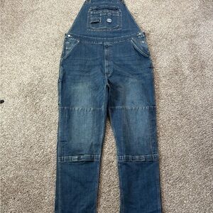 NEW Berne Unlined Denim Bib Overall Medium Wash Denim Mens 44x32 Relaxed Fit NWT